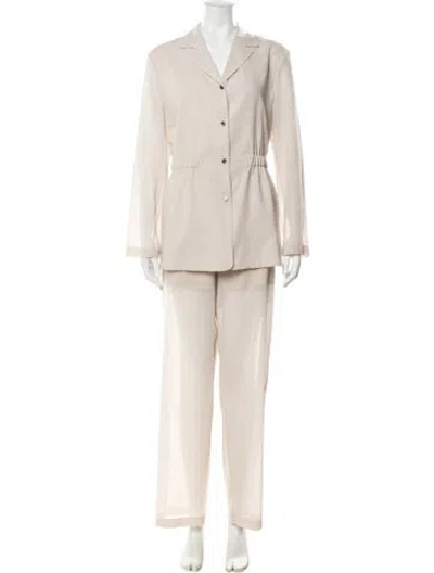 Pre-owned Theory Wool Pant Set W/ Tags In Neutrals