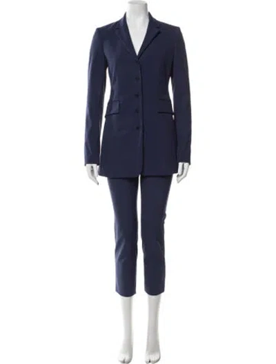 Pre-owned Theory Wool Pantsuit In Blue