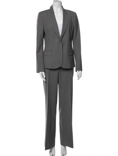 Pre-owned Theory Wool Pantsuit In Gray