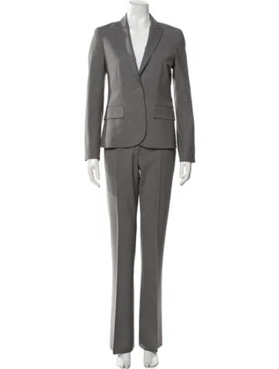 Pre-owned Theory Wool Pantsuit In Gray