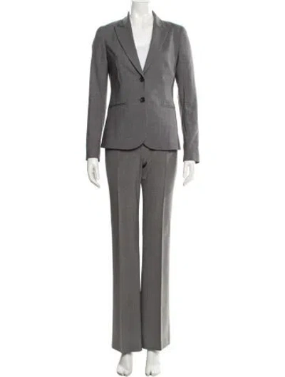 Pre-owned Theory Wool Pantsuit In Gray