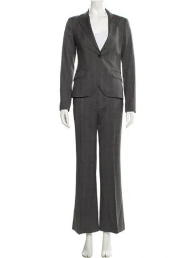 Pre-owned Theory Wool Pantsuit In Gray