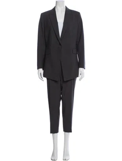 Pre-owned Theory Wool Pantsuit In Gray