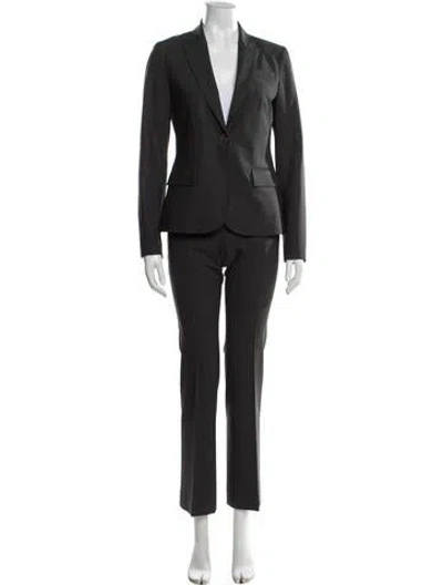 Pre-owned Theory Wool Pantsuit In Gray