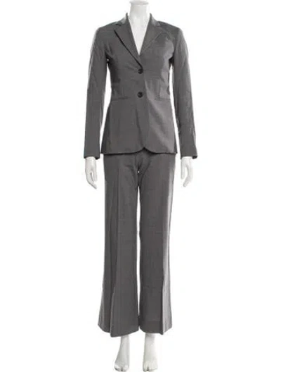 Pre-owned Theory Wool Pantsuit In Gray