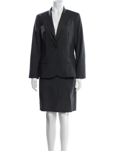 Pre-owned Theory Wool Pantsuit In Gray
