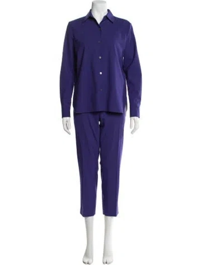 Pre-owned Theory Wool Pantsuit In Purple