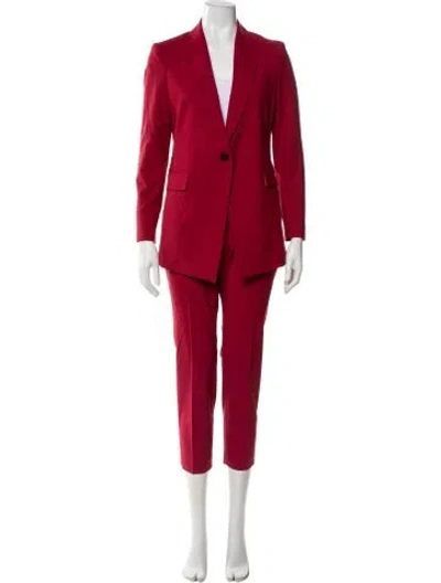 Pre-owned Theory Wool Pantsuit In Red