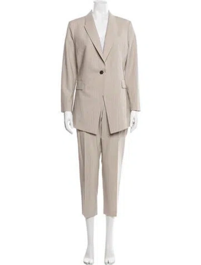 Pre-owned Theory Wool Pantsuit W/ Tags In Neutrals