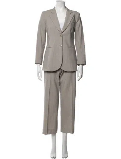 Pre-owned Theory Wool Pantsuit W/ Tags In Neutrals
