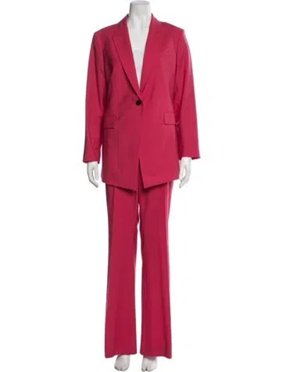 Pre-owned Theory Wool Pantsuit W/ Tags In Pink