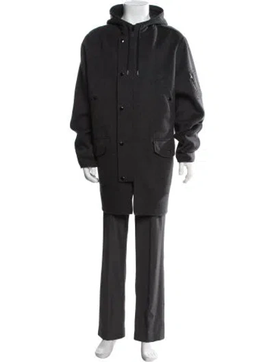 Pre-owned Theory Wool Parka In Black