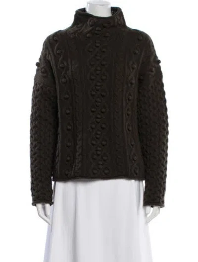 Pre-owned Theory Wool Patterned Sweater In Black
