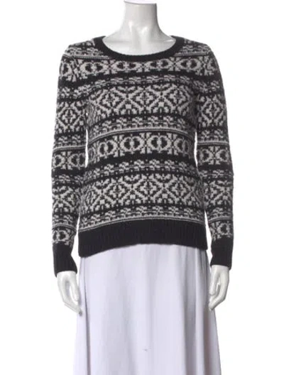 Pre-owned Theory Wool Patterned Sweater In Black