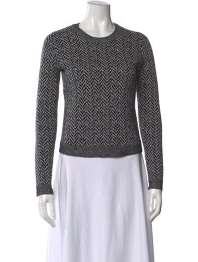 Pre-owned Theory Wool Patterned Sweater In Blue