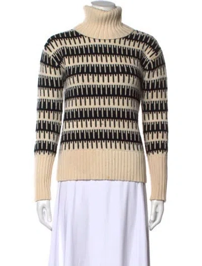 Pre-owned Theory Wool Patterned Sweater In Neutrals