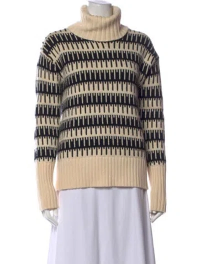 Pre-owned Theory Wool Patterned Sweater In Neutrals