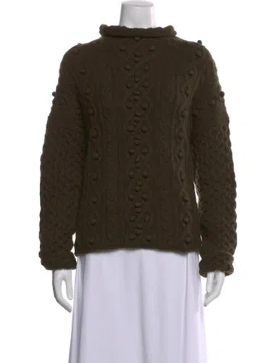 Pre-owned Theory Wool Patterned Sweater W/ Tags In Green
