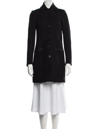 Pre-owned Theory Wool Peacoat In Black