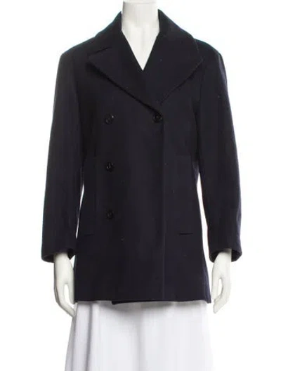 Pre-owned Theory Wool Peacoat In Black