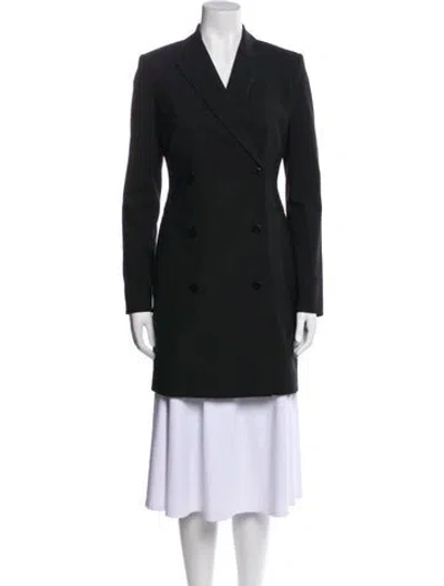 Pre-owned Theory Wool Peacoat In Black