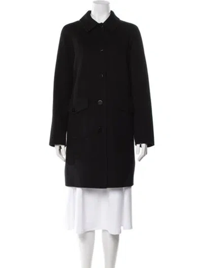 Pre-owned Theory Wool Peacoat In Black