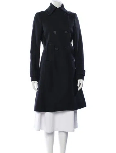 Pre-owned Theory Wool Peacoat In Black