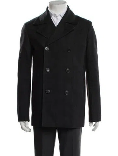 Pre-owned Theory Wool Peacoat In Black