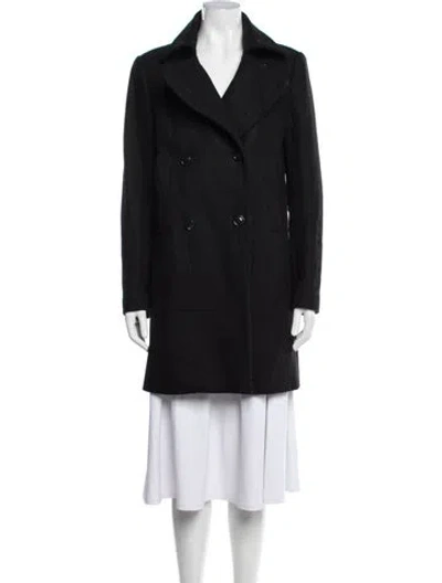 Pre-owned Theory Wool Peacoat In Black