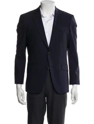 Pre-owned Theory Wool Peacoat In Blue