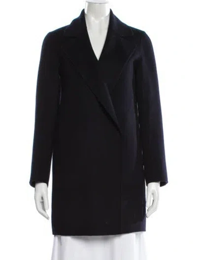 Pre-owned Theory Wool Peacoat In Blue