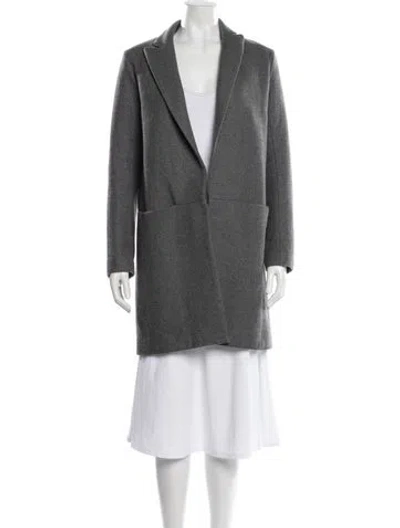 Pre-owned Theory Wool Peacoat In Gray