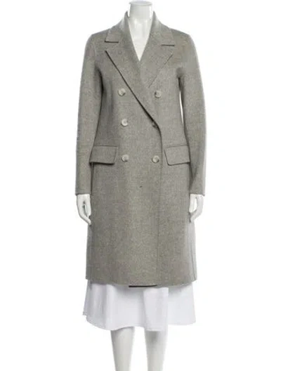Pre-owned Theory Wool Peacoat In Gray