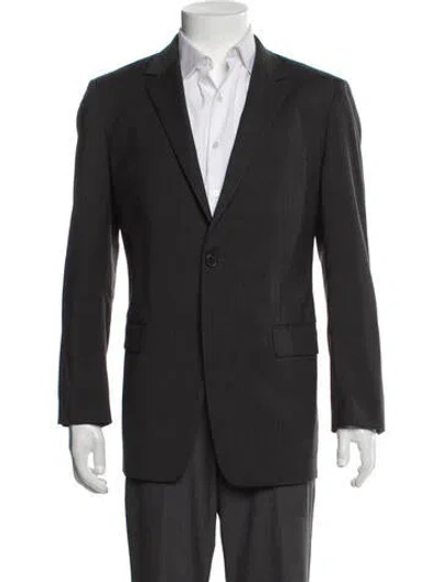 Pre-owned Theory Wool Peacoat In Gray