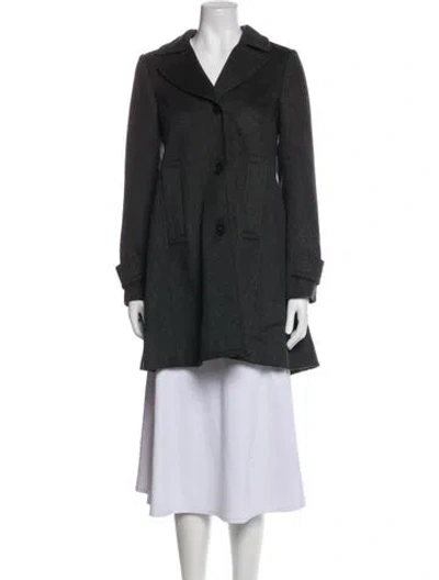Pre-owned Theory Wool Peacoat In Gray