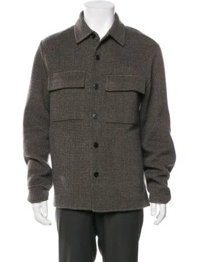 Pre-owned Theory Wool Peacoat In Gray