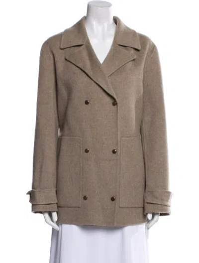 Pre-owned Theory Wool Peacoat In Neutral