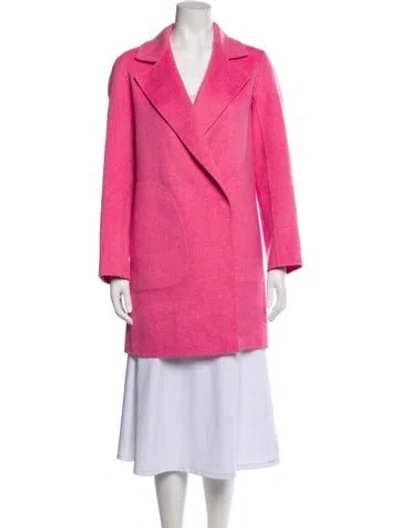 Pre-owned Theory Wool Peacoat In Pink