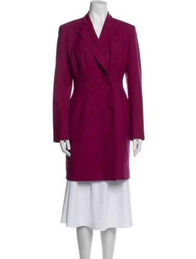 Pre-owned Theory Wool Peacoat In Purple