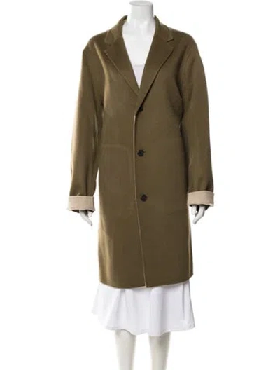 Pre-owned Theory Wool Peacoat W/ Tags In Green
