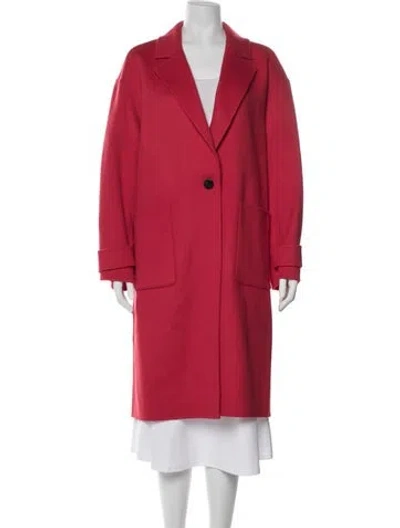 Pre-owned Theory Wool Peacoat W/ Tags In Red
