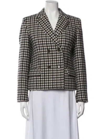 Pre-owned Theory Wool Plaid Print Blazer In Multi