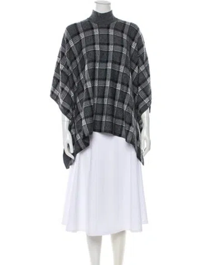 Pre-owned Theory Wool Plaid Print Sweater In Multi