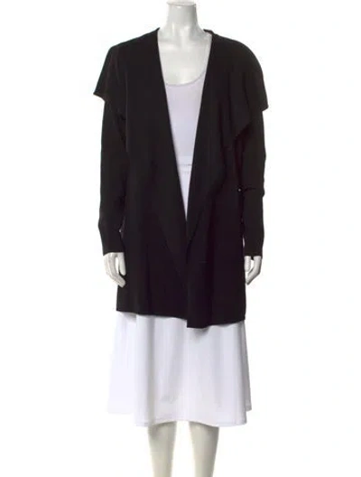 Pre-owned Theory Wool Plunge Neckline Sweater In Black