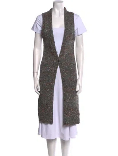 Pre-owned Theory Wool Plunge Neckline Sweater In Gray