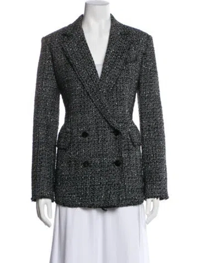 Pre-owned Theory Wool Printed Blazer In Black