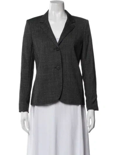 Pre-owned Theory Wool Printed Blazer In Gray