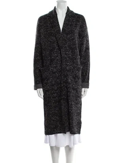 Pre-owned Theory Wool Printed Sweater In Black