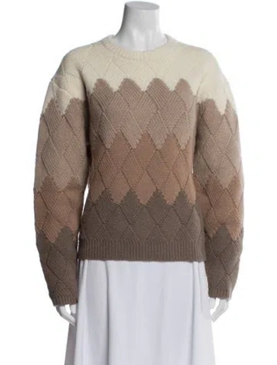 Pre-owned Theory Wool Printed Sweater In Neutral