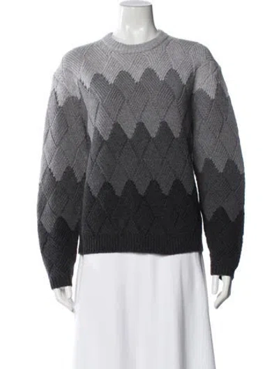 Pre-owned Theory Wool Printed Sweater W/ Tags In Gray